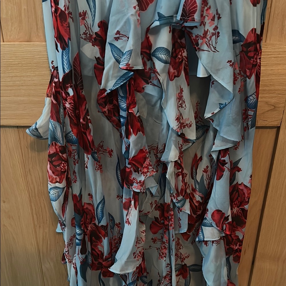 J.Crew Collection Ruffle Slip Dress – NWT! Size 4 | Blue & Red Floral - Picture 7 of 10